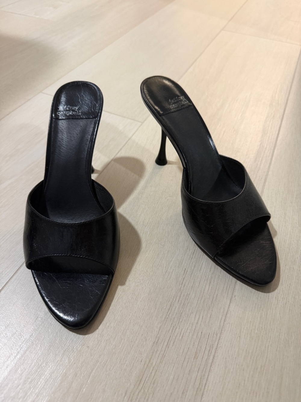 Jeffrey Campbell Agent Slide Sandal Black Crinkle